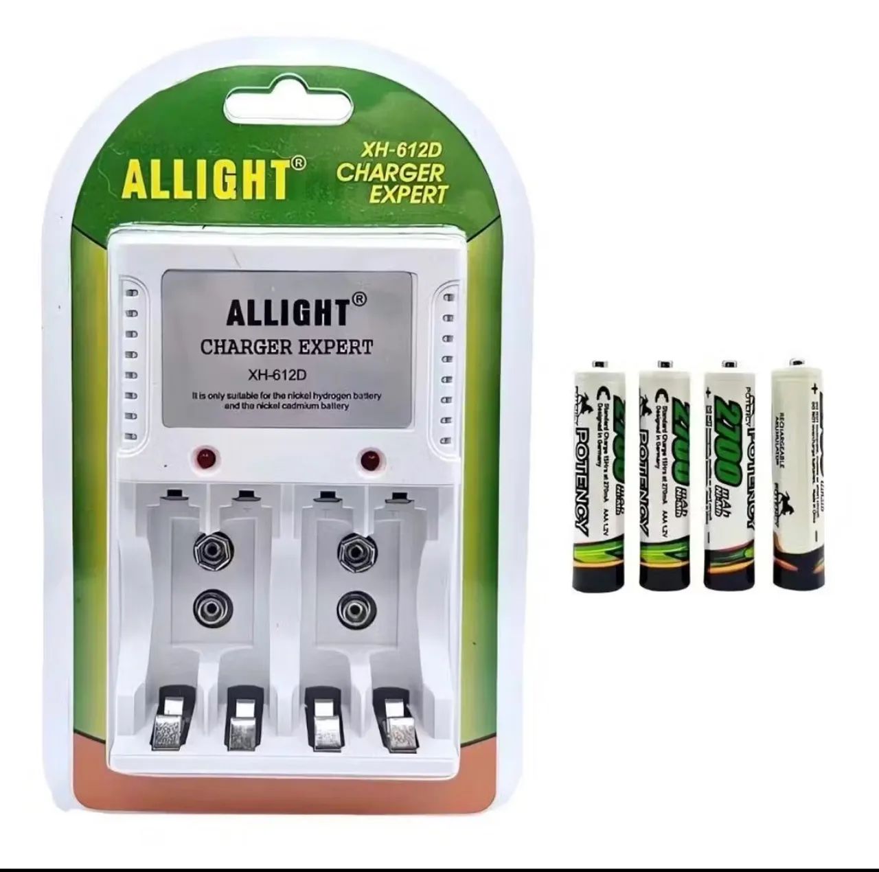Kit aparelho e pilhas  AAA recarregáveis 