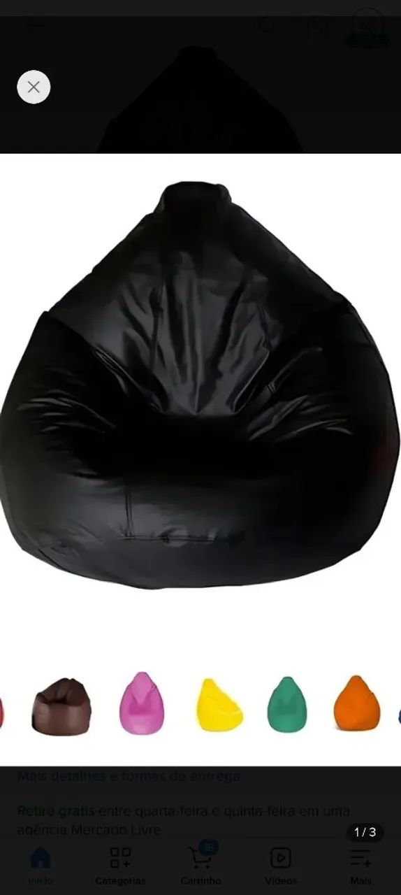 Puf  sintético, com metade do enchimento.  - Foto 3