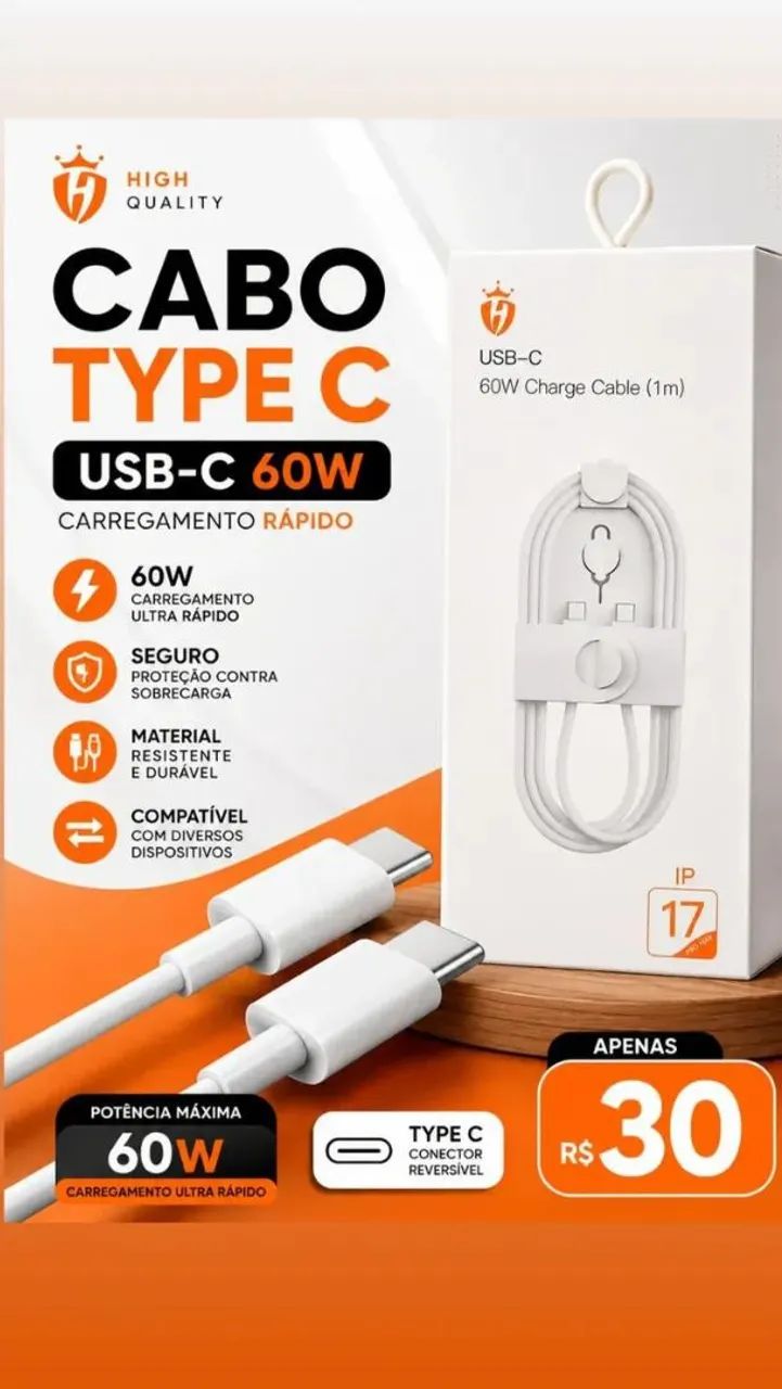 Cabo Type C e Type C 60w