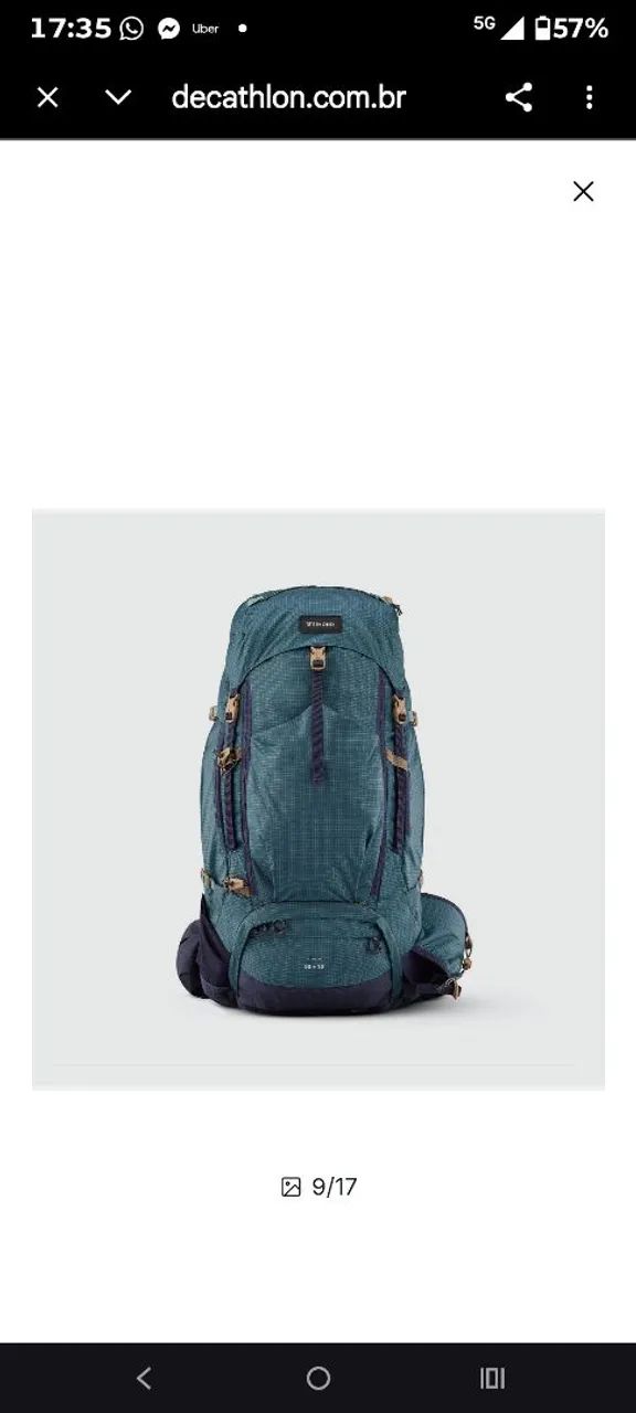 Mochila Adulta de Trekking 50L+10L Air MT500 Simond Azul - Foto 5