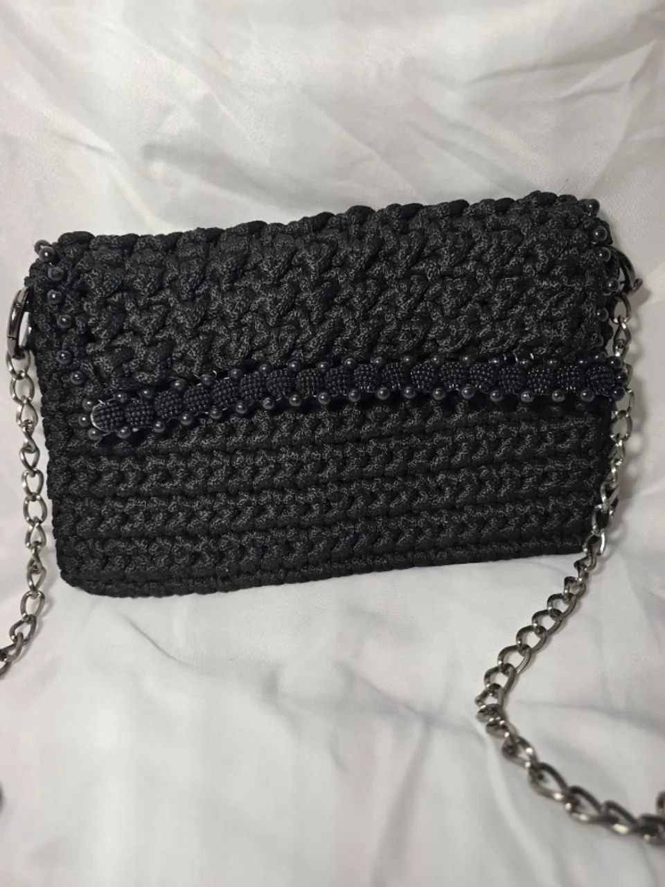 bolsa carteira em crochê bordada - Foto 2