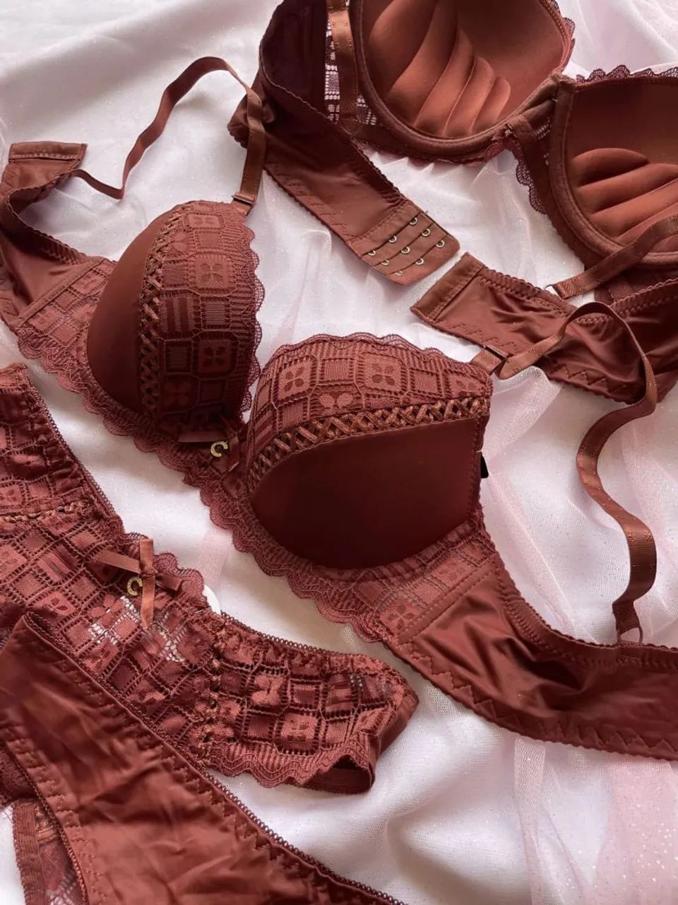 Conjunto de lingerie Elegance Brown Premium - Foto 3