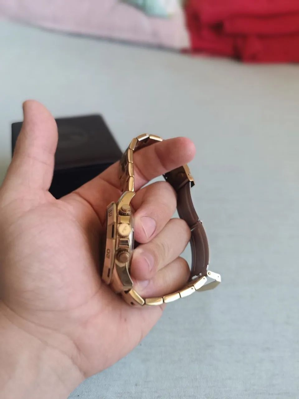 Relógio Technos Original Masculino Anadigi Dourado - com Caixa - Foto 2