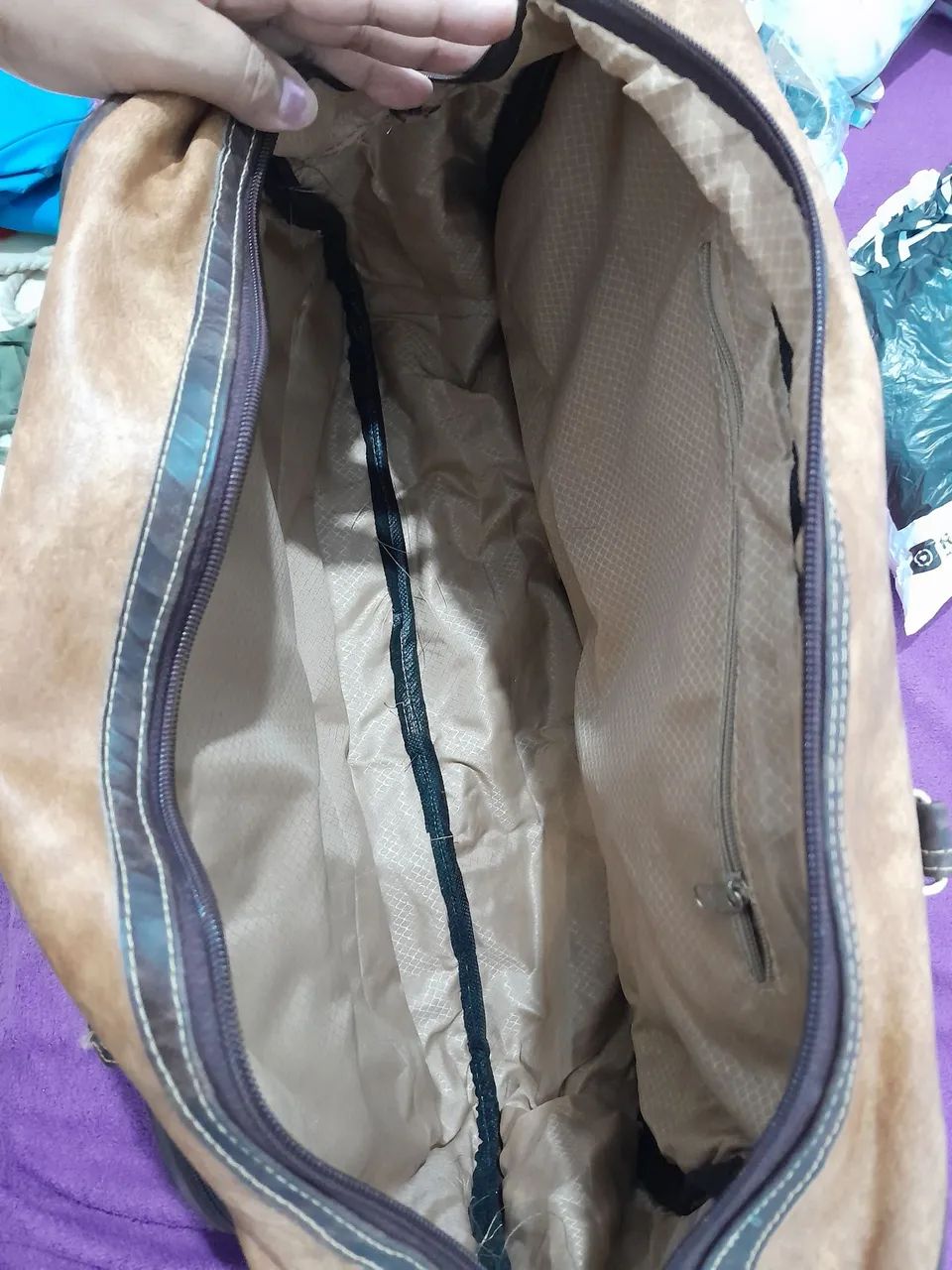 Bolsa de viagem grande - marrom  - Foto 3