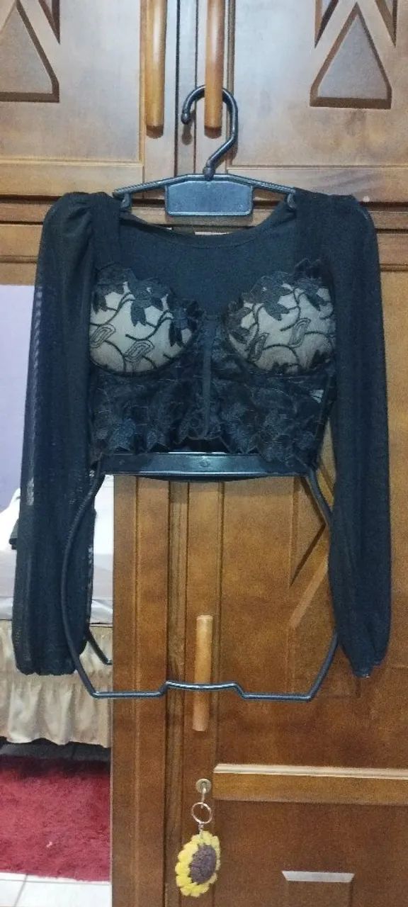 Cropped em tule e renda - Foto 2