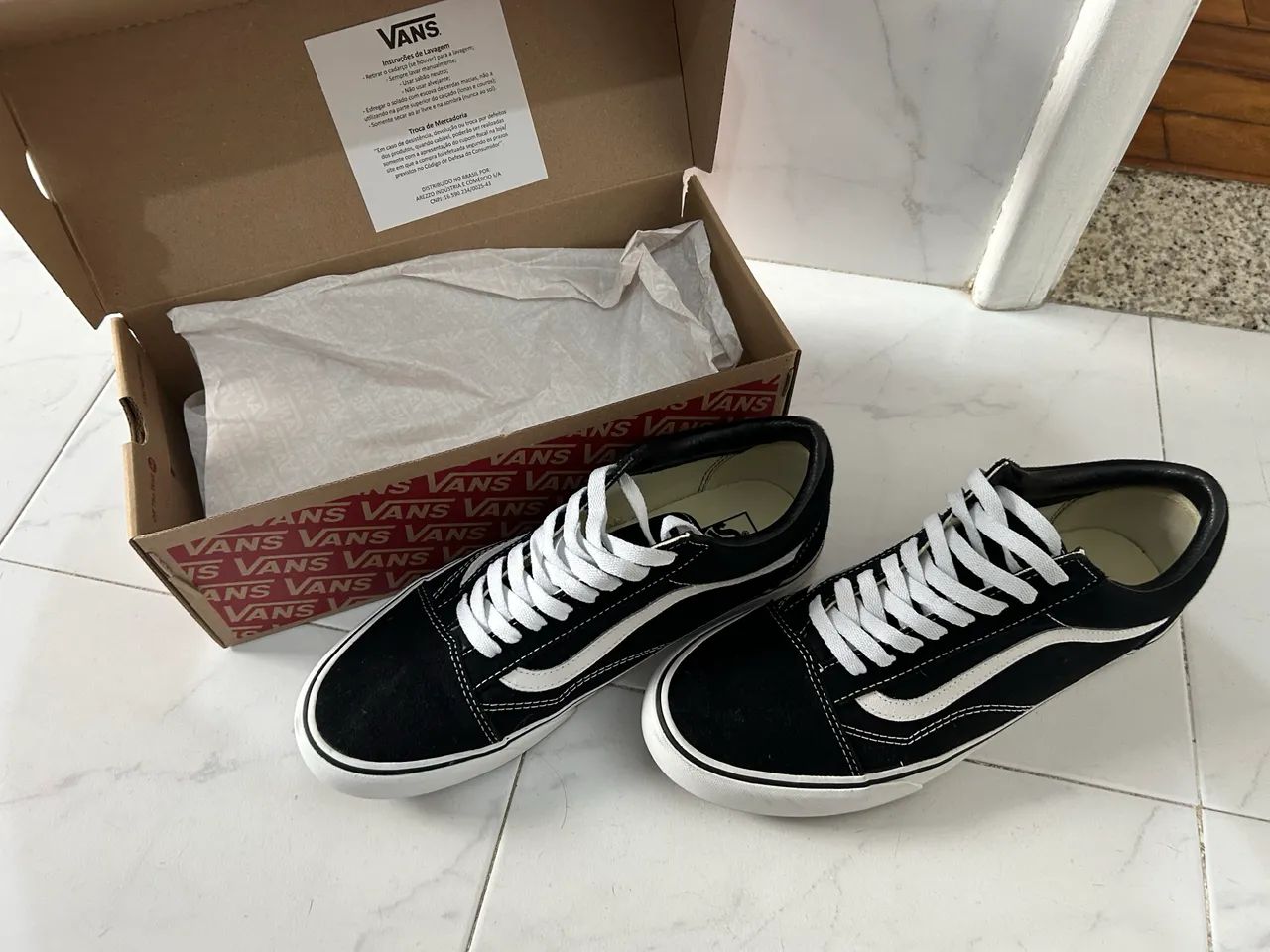 Usado 1x - Tênis Vans Old School Preto e Branco