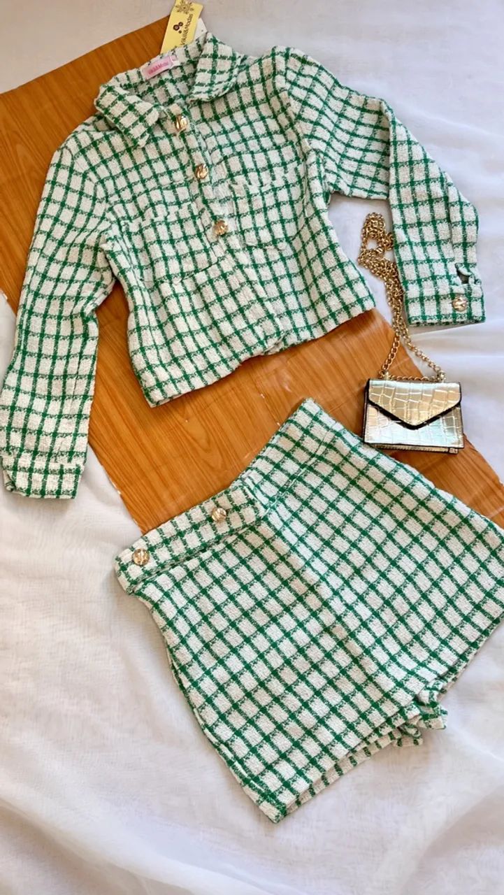 Conjunto tweed 2peçs 