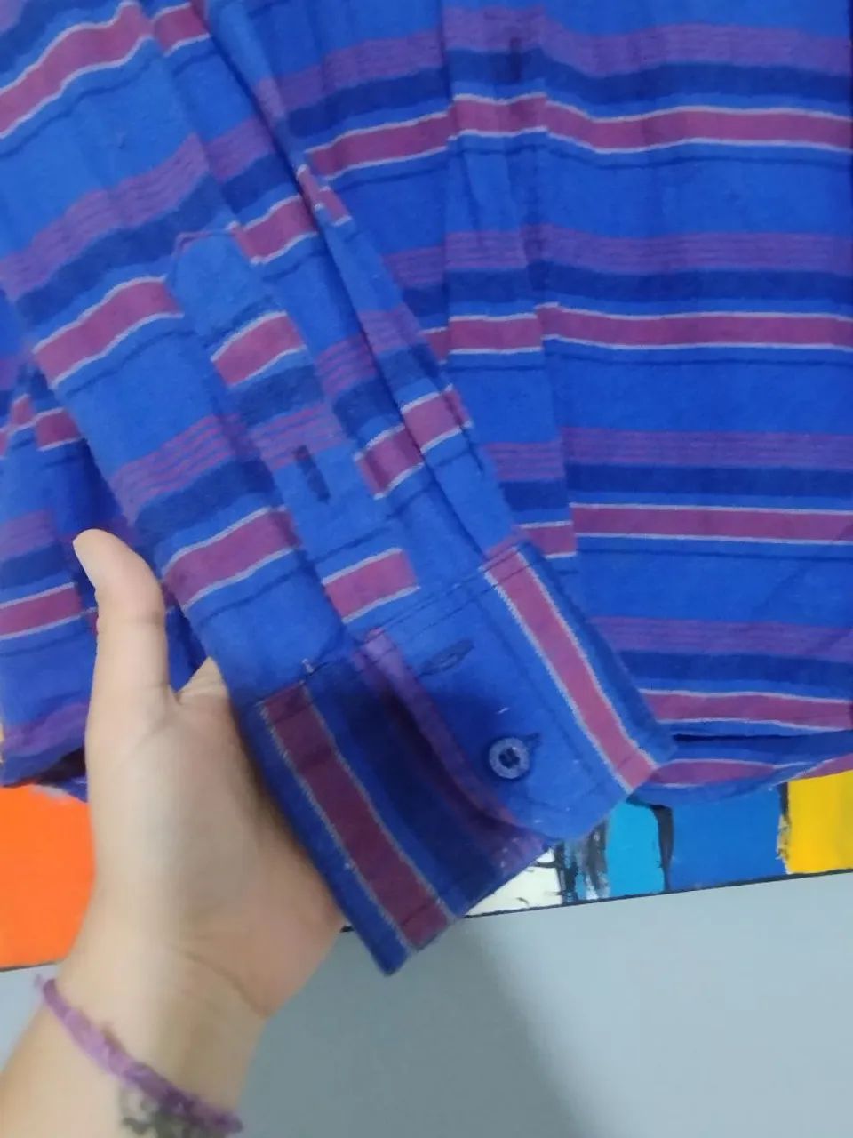 Camisa xadrez moleton com capuz  Tam. M - Foto 2