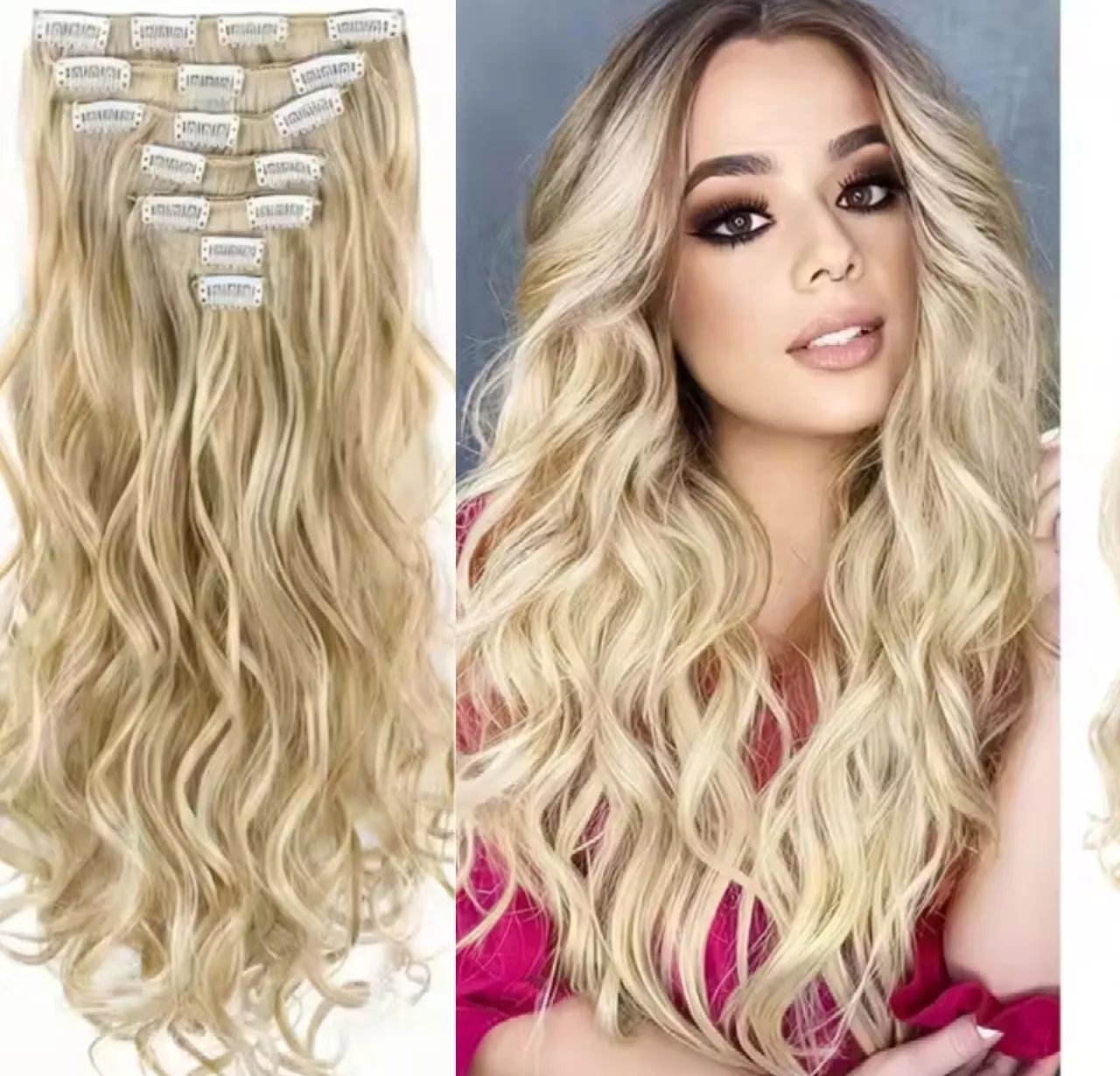 Aplique Capilar de Clips Cabelo Extra Longo - Foto 2