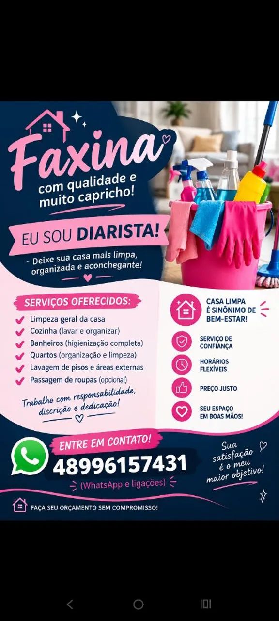 Faxineira e diárista 