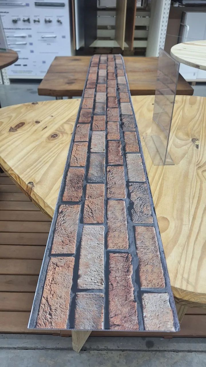 Painel de PVC para Revestimento 4mm Tijolo e madeira rústica 25x270cm Rustic Plasbil 