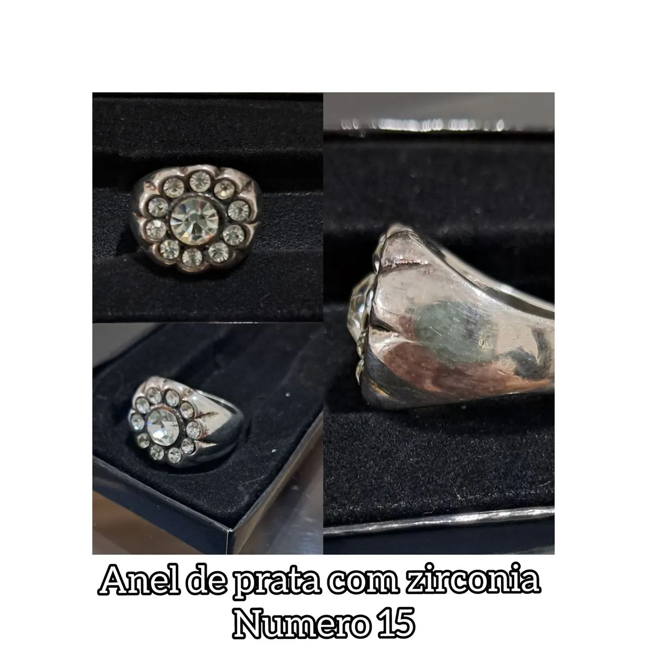 Anel de prata com zirconia - Foto 4