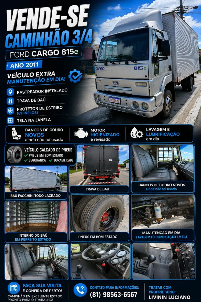 vende-se caminhão 3/4 ja com serviço  