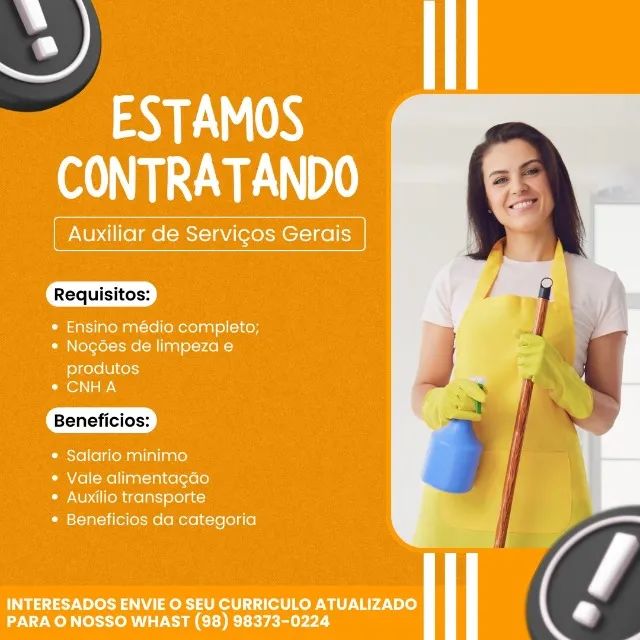ESTAMOS CONTRATANDO SERVIÇOS GERAIS