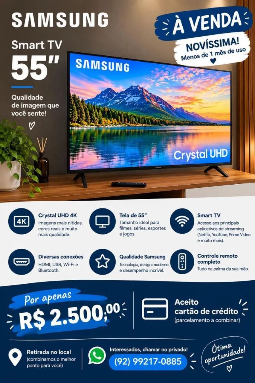 Vendo Tv Samsung 55 polegadas