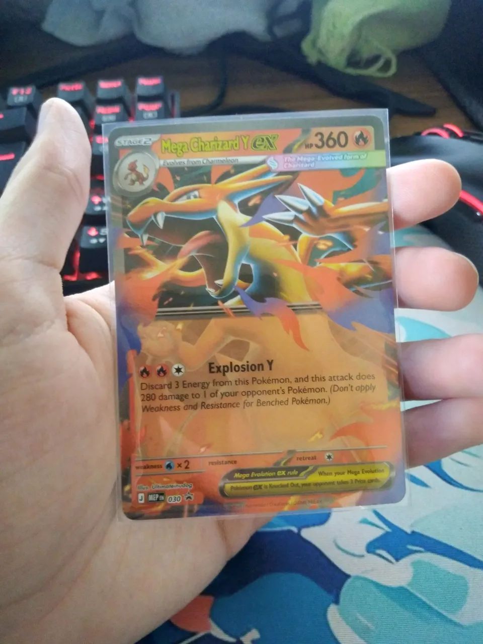 Mega Charizard Y ex - (030) PROMO - NM (Inglês) - Hobbies e