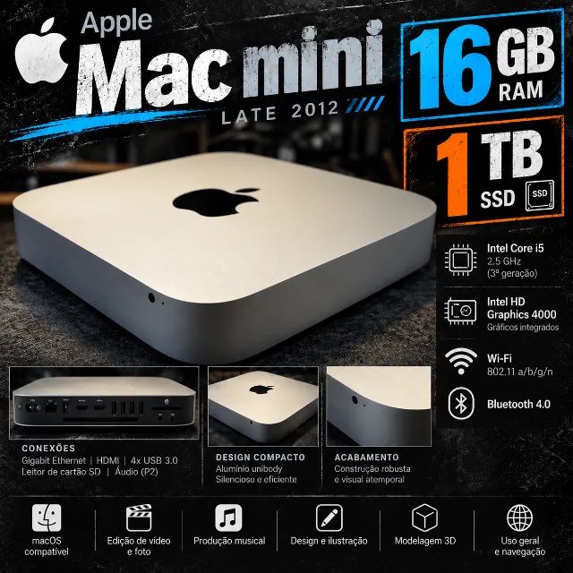 Macデスクトップ Apple Mac mini (Late 2012) 16GB RAM Apple Mac mini 2012 i5 | 16GB RAM | SSD 1TB | - Computadores e