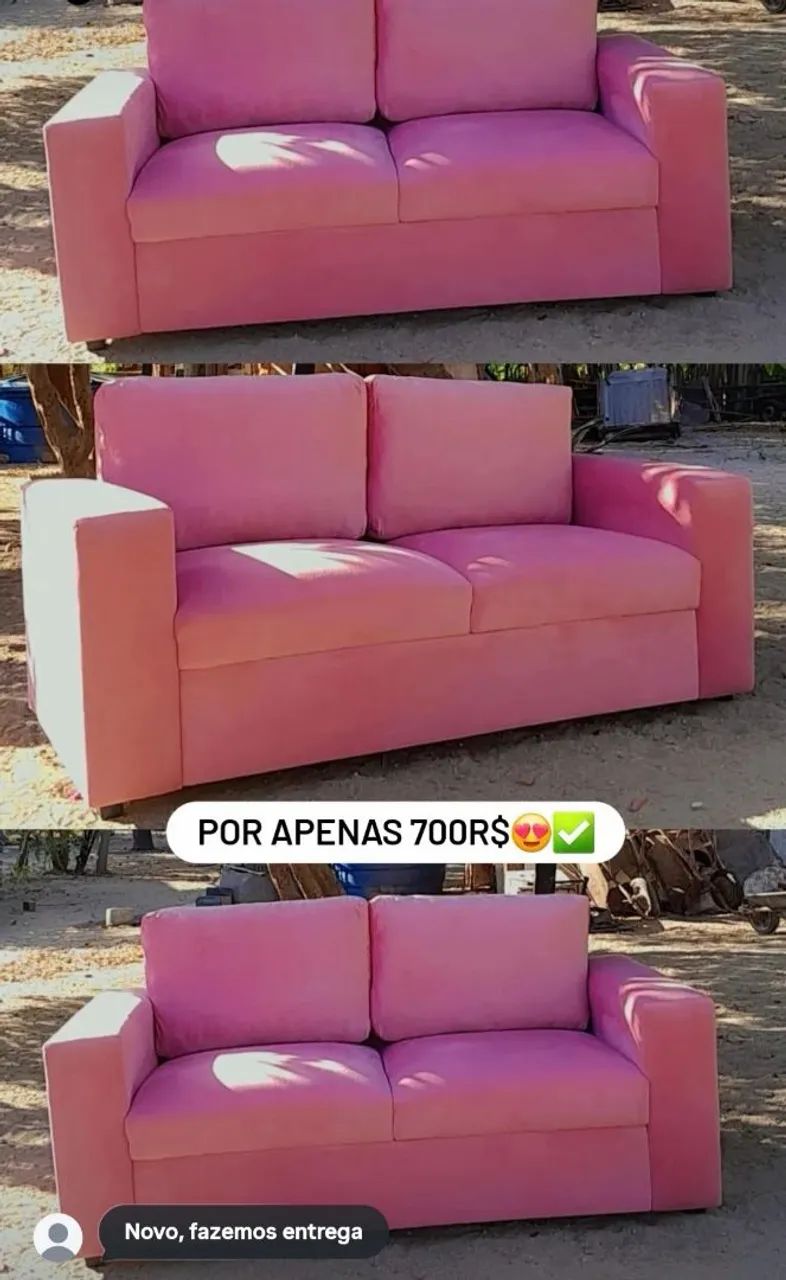 Sofá Rosa (Pronto à entrega)