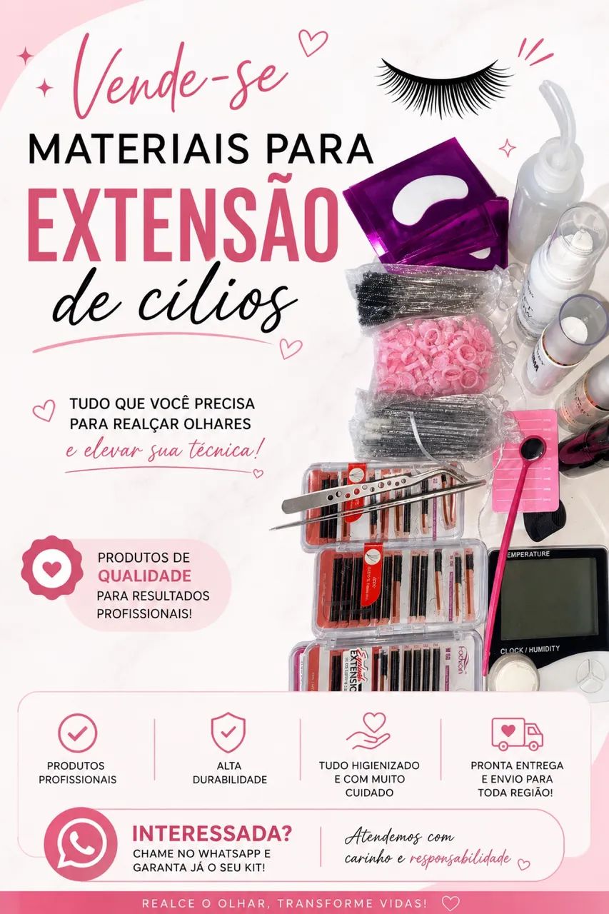 Material para extensão de cílios 