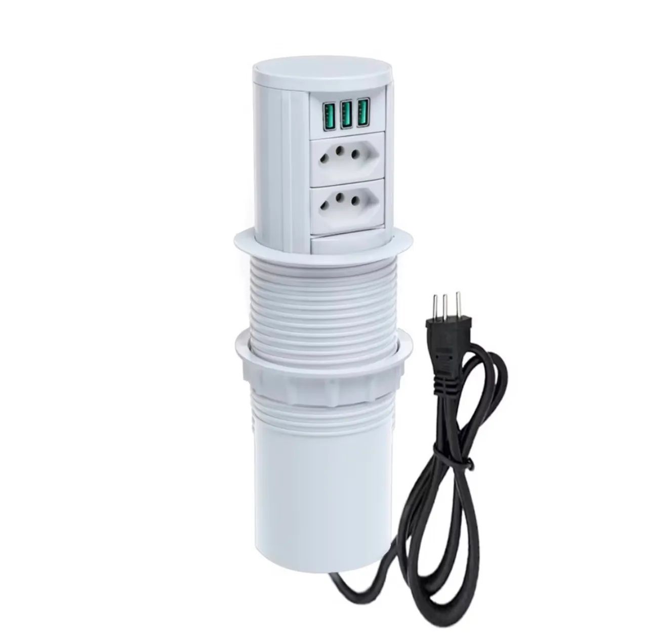 Torre Multiplug Automático 2 Tomadas 20A + 3 USB 5.2A + Indução