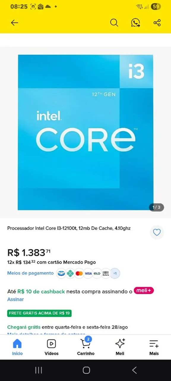 I3 12100t com video integrado lga 1700