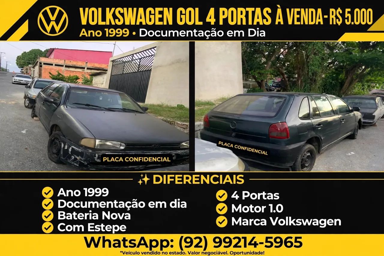 Volkswagen Gol GERAÇÃO II GLS 2.0 8V 110CV MI GASOLINA MEC. 2P 1999
