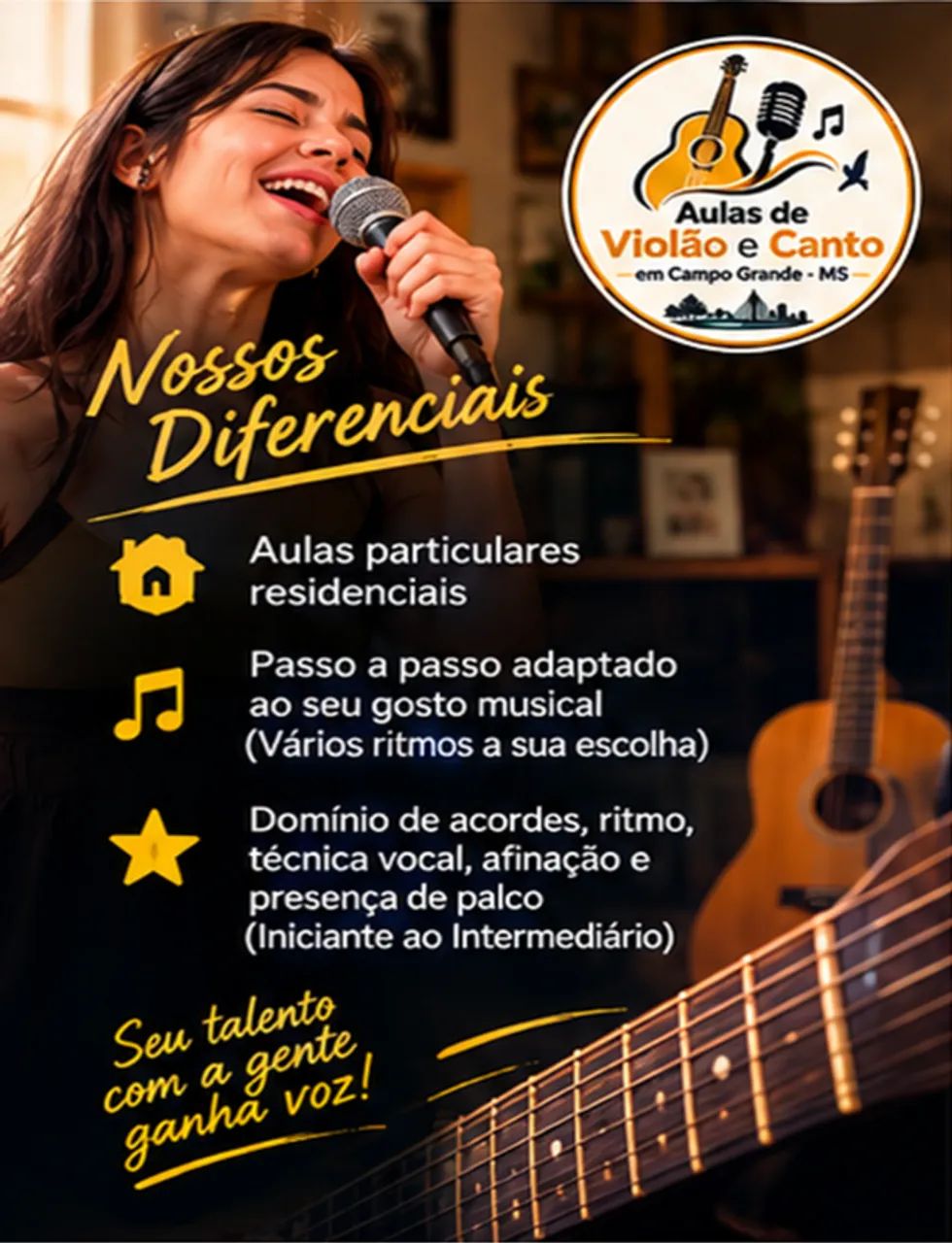 Aulas de Violão e Canto em Campo Grande - MS - Foto 3