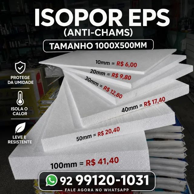 ISOPOR EPS ANTI CHAMAS PARA FORRO 
