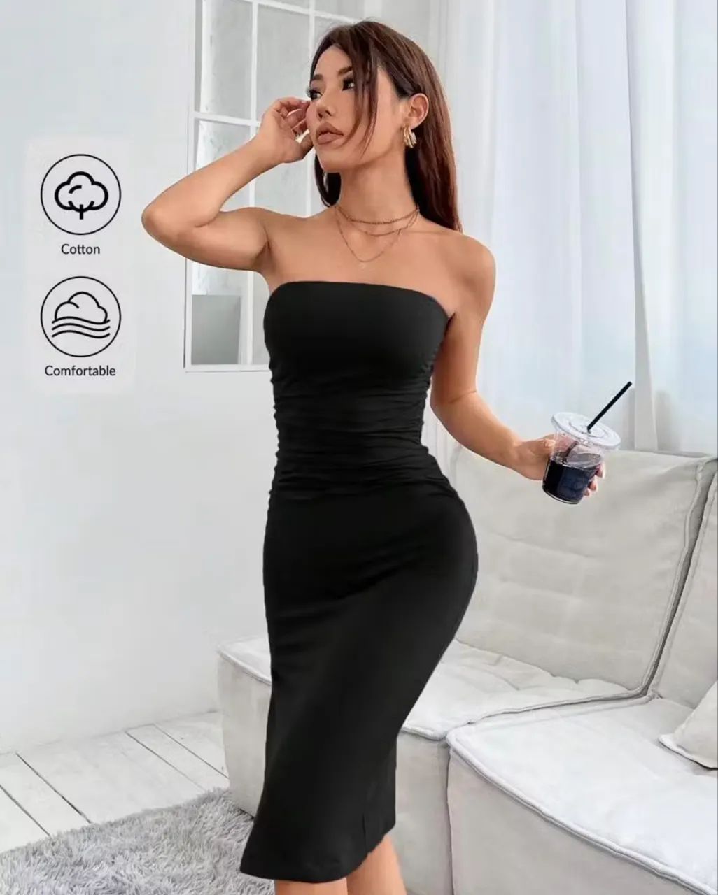 Vestido tubinho tomara que caia  - Foto 2