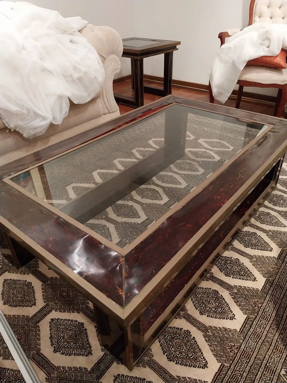 Conjunto de mesa de centro e mesinhas (de vidro e madeira - Foto 3