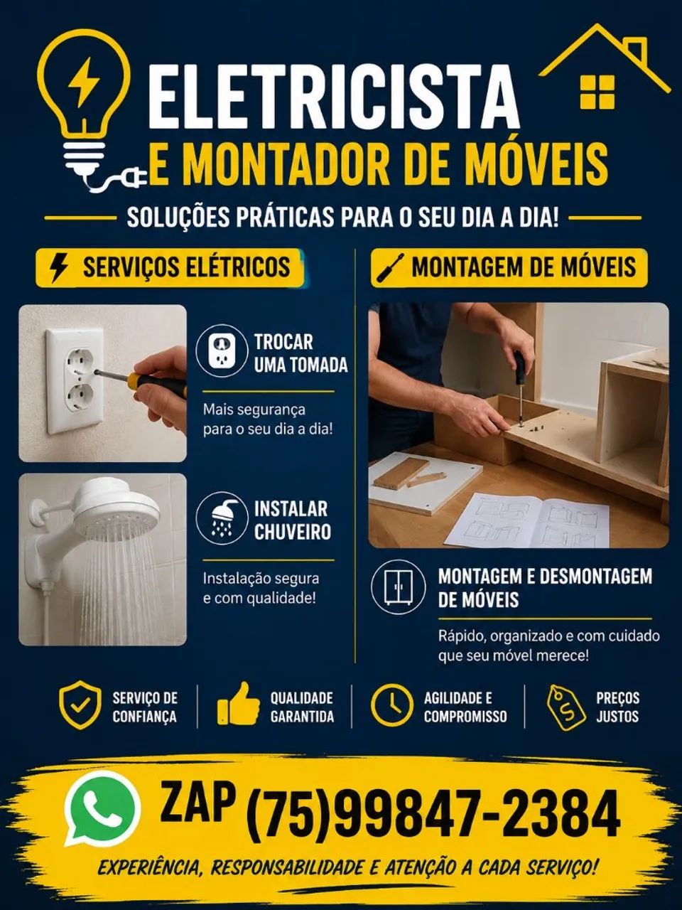 Eletricista e montador de móveis 