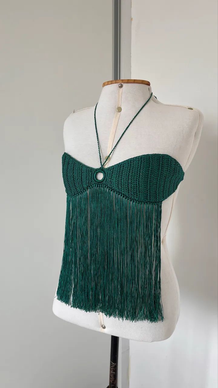 Top franjas verde esmeralda - Foto 4