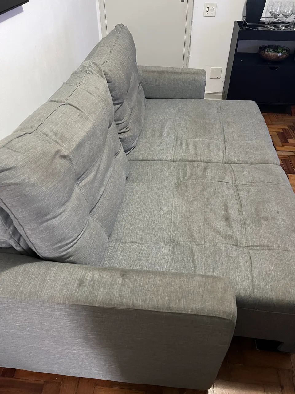 Sofa Retrátil Doha Stitch 3 lugares - Foto 4