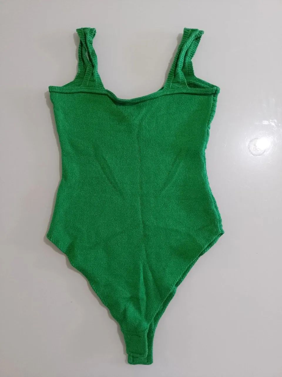 Body em tricô modal verde  - Foto 2