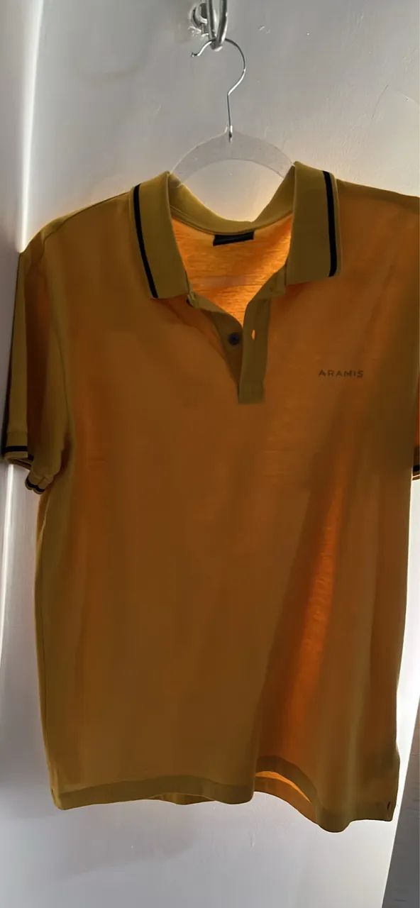 Camisa Polo Masculina Aramis Amarelo Mostarda Original