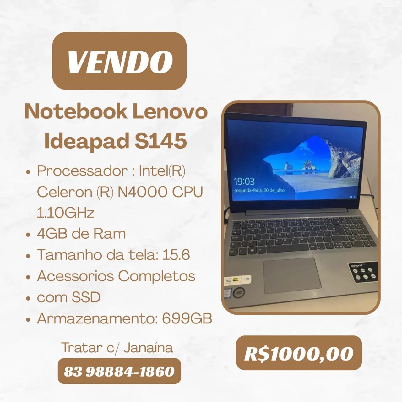 Notebook Lenovo idealpad 