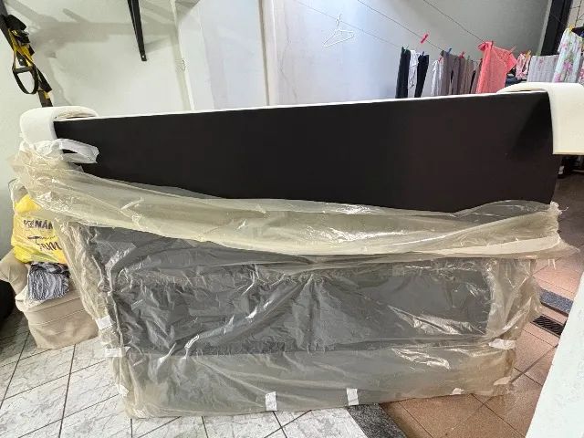 Cama box casal de courino nova sem uso  - Foto 3