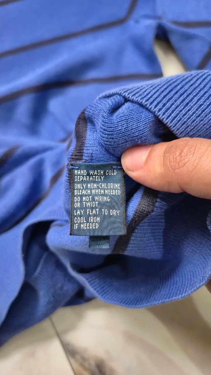 Suéter Vintage Polo Ralph Lauren Azul - Foto 5