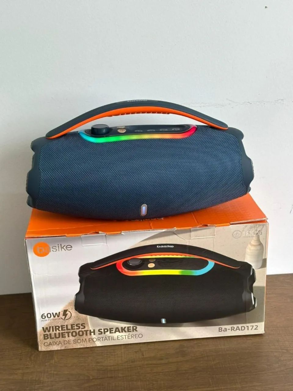 Caixa de Som Basike 60w Com Ótimos Graves Led RGB - Foto 2