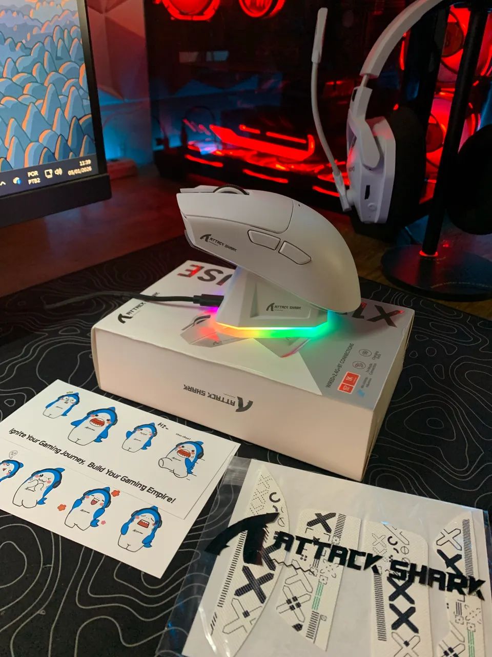 Mouse attack shark x11 branco - Peças e Acessórios de Vídeo Game ...