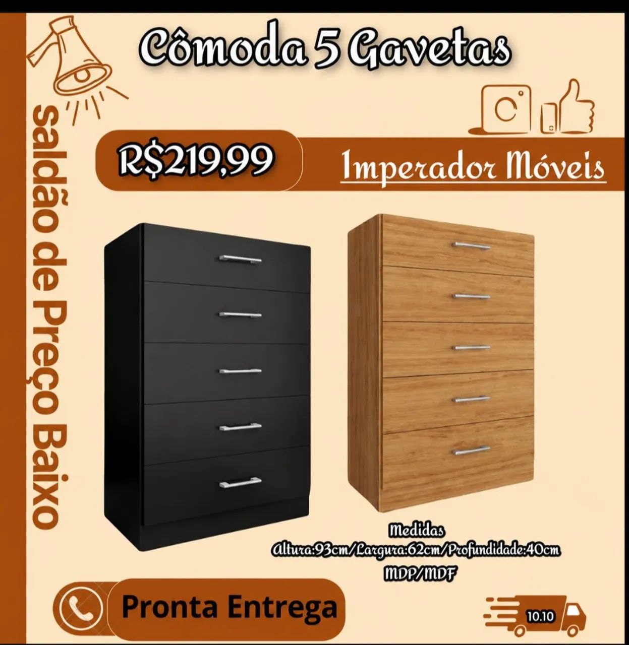 Cômoda 5 gavetas - Foto 4