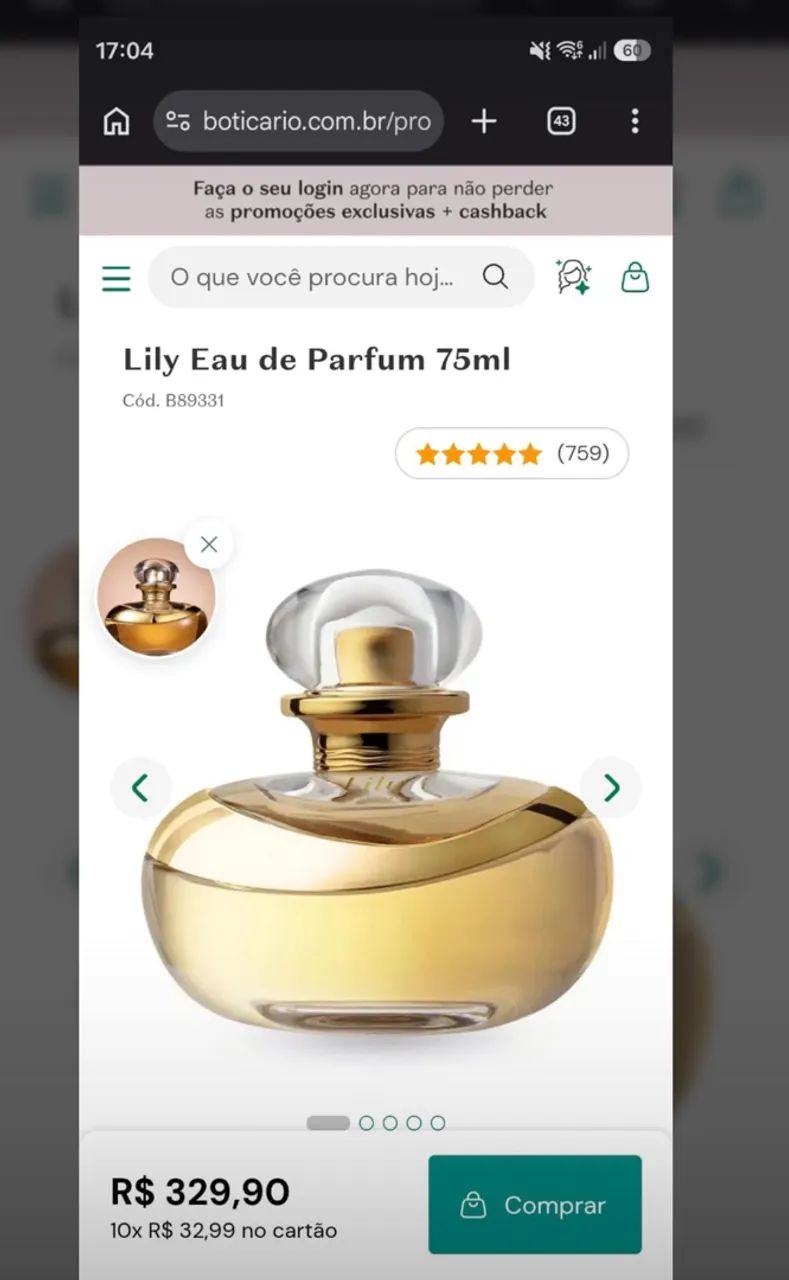 Perfume Lily lacrado 