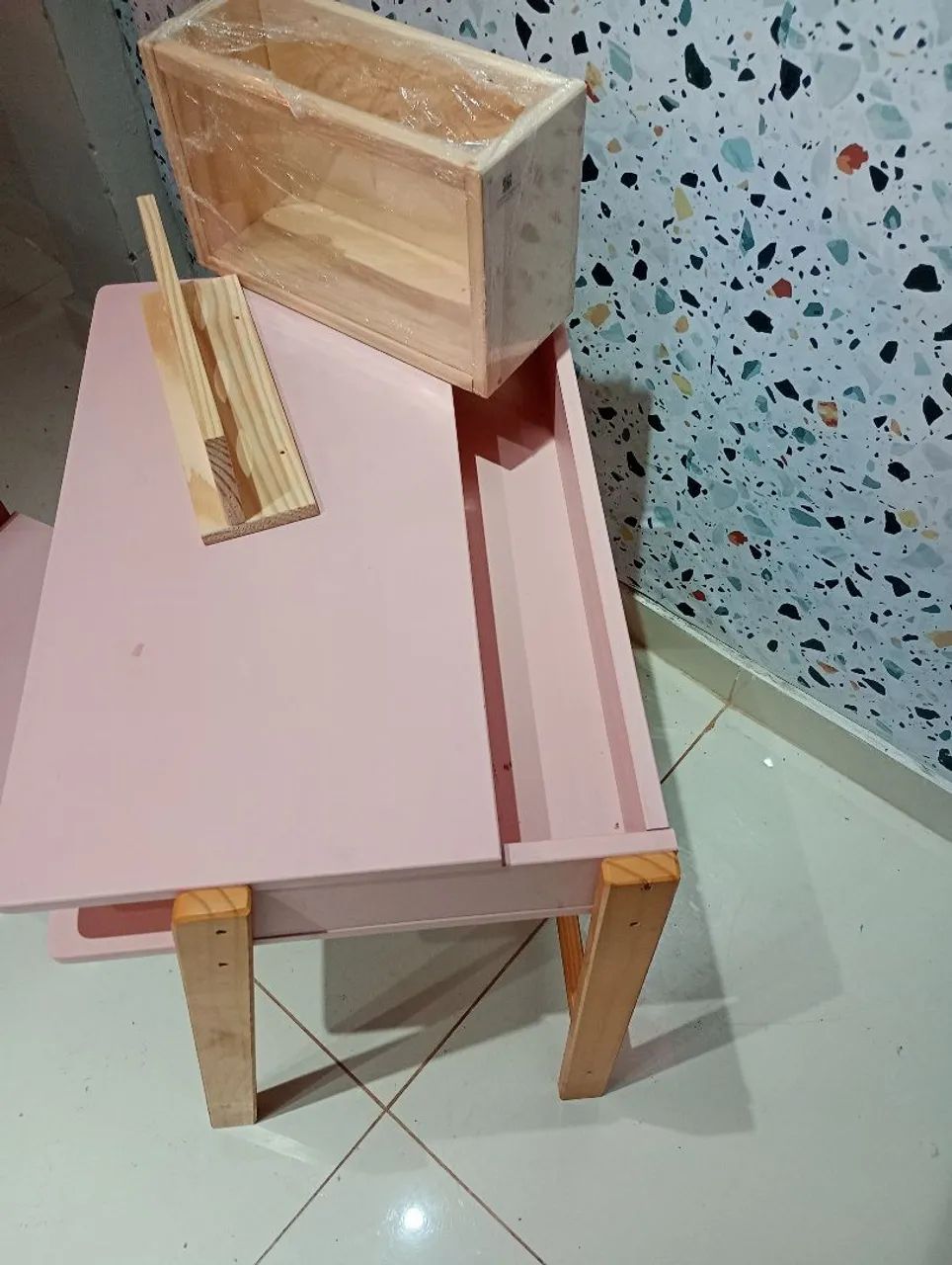 Kit infantil Escrivaninha Rosa Blush  - Foto 4