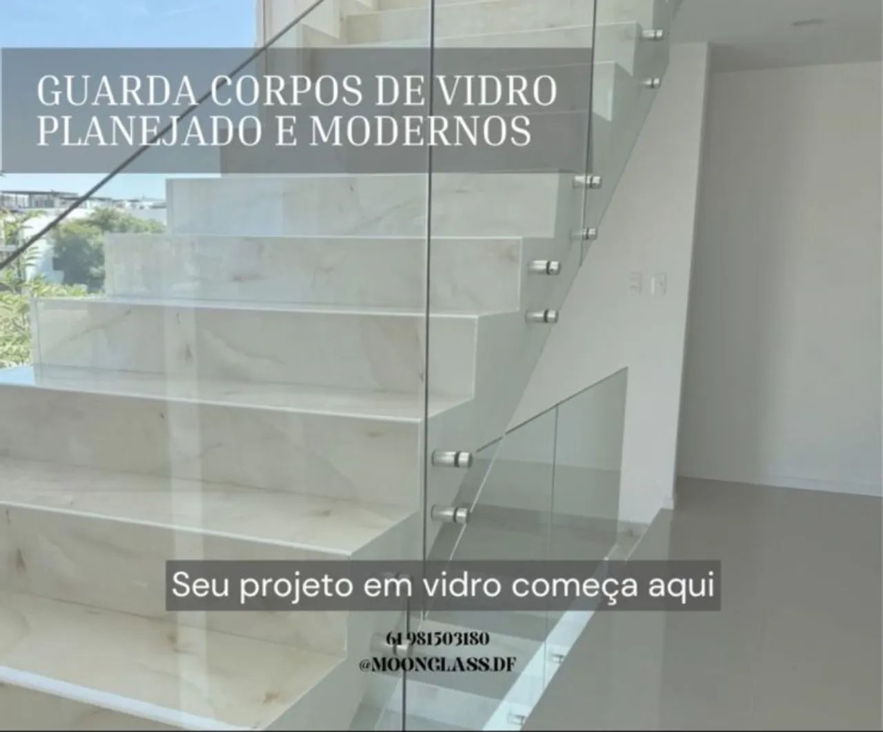 Guarda corpos de vidro planejados pronta entrega