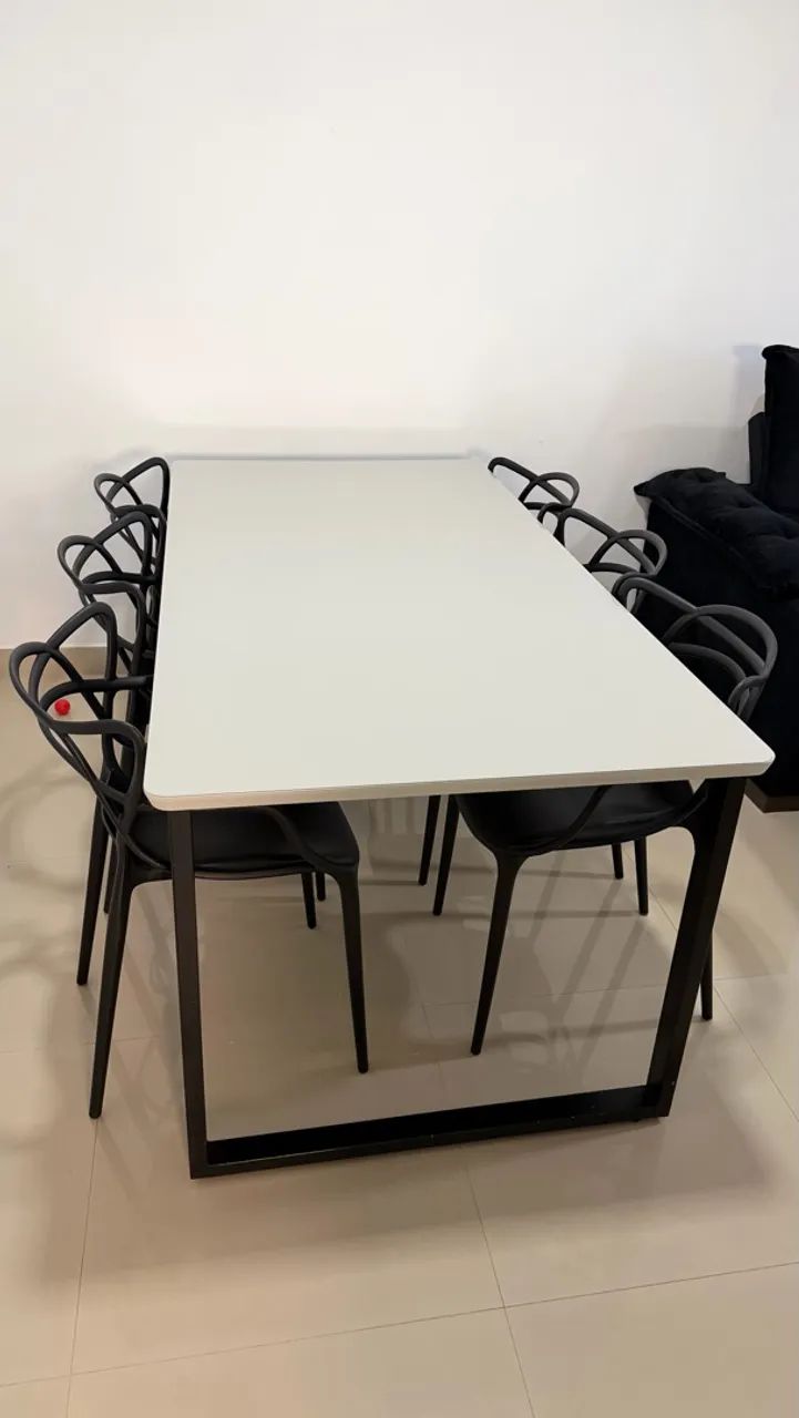 Mesa de vidro com cadeiras 6 lugares
