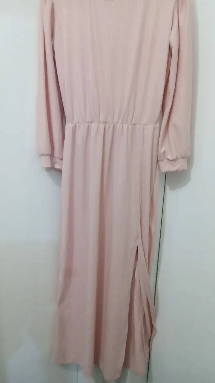 Vestido longo malha canelada  M - Foto 4