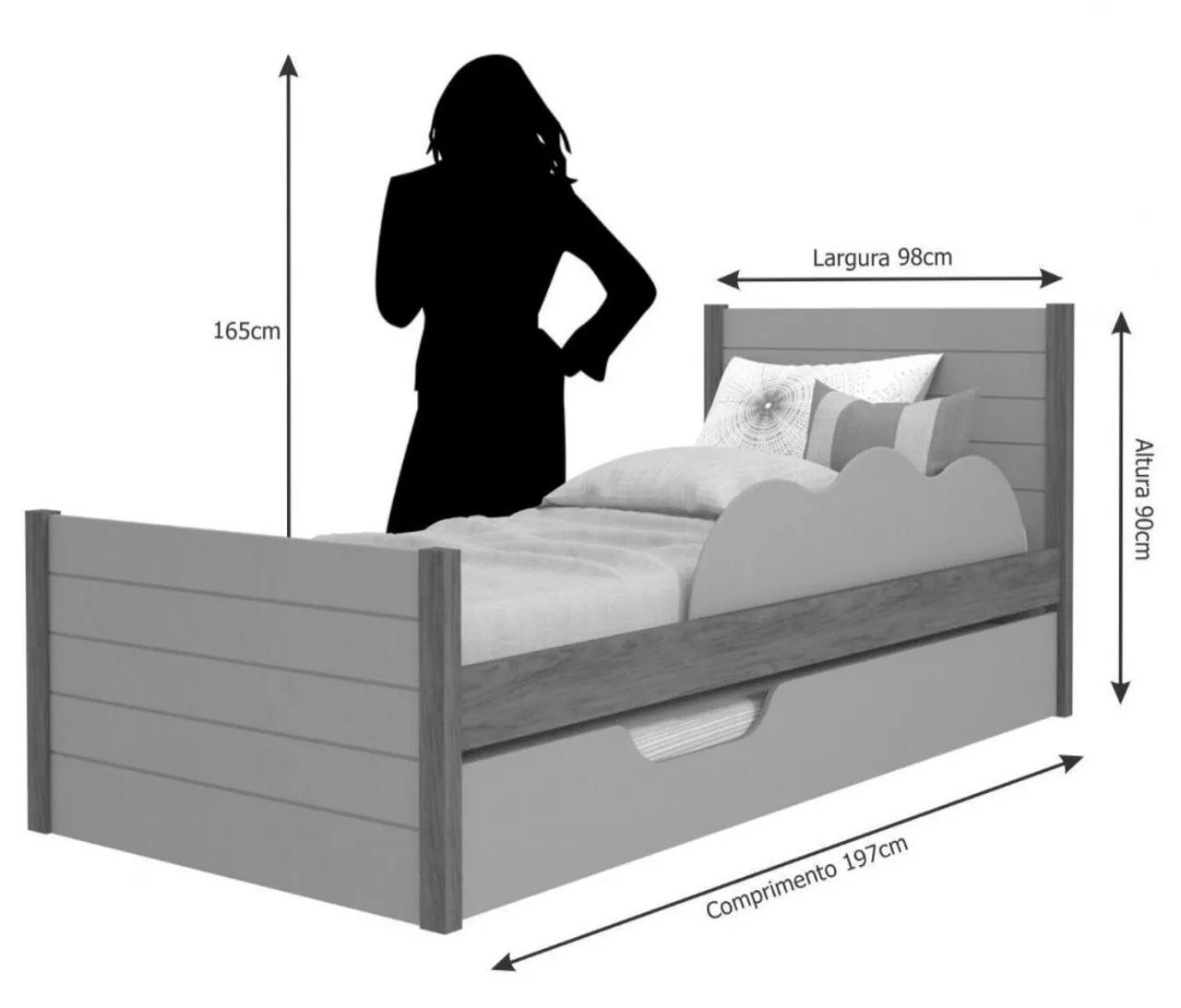 Cama com bicama (nuvem lateral)  - Foto 4