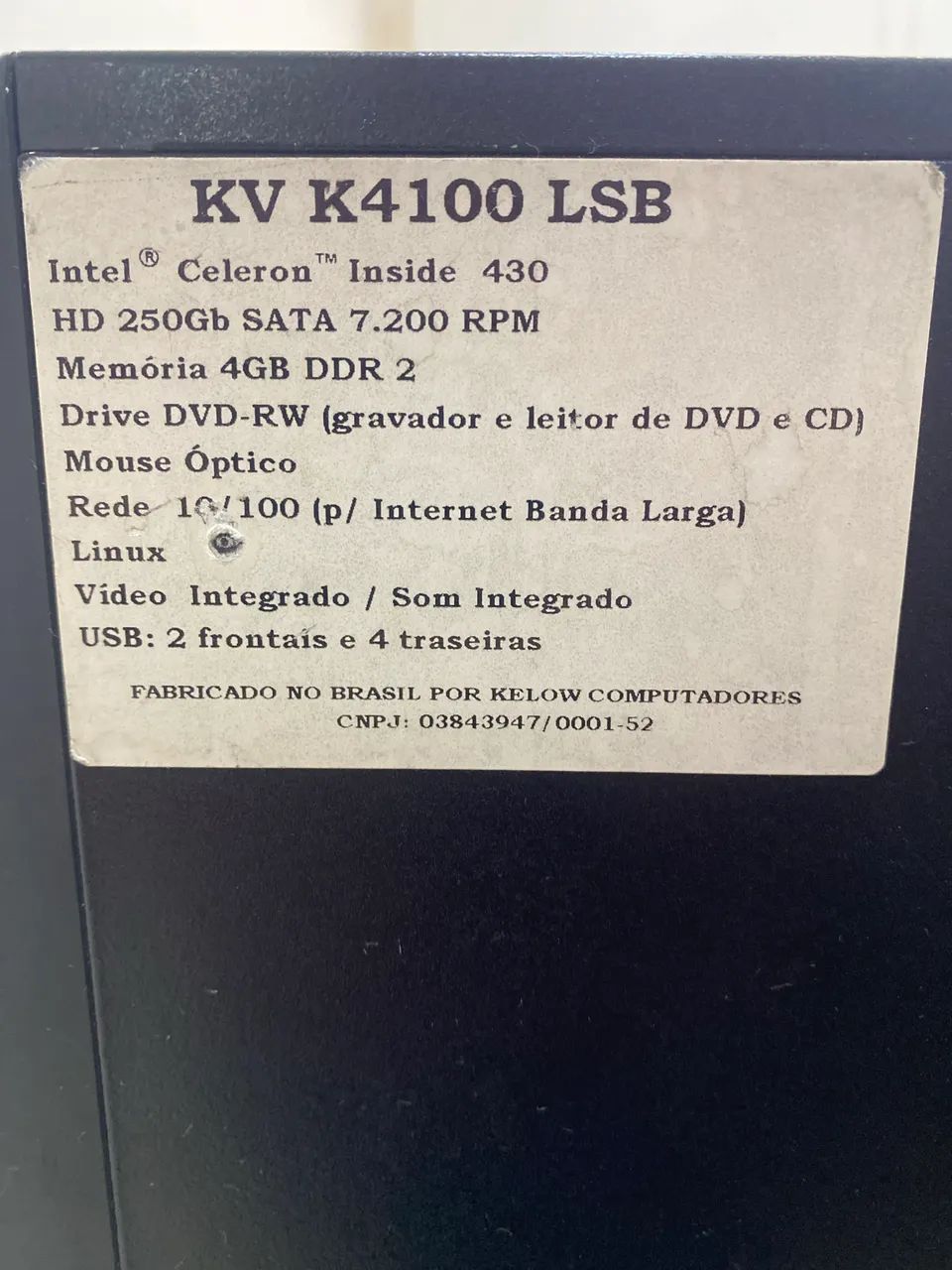 CPU Celeron 4Gb