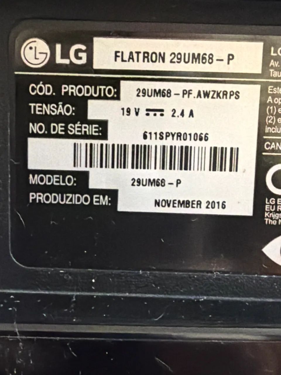 Monitor LG UltraWide 29? 29UM68-P - Funcionando, com linhas na tela - Foto 4