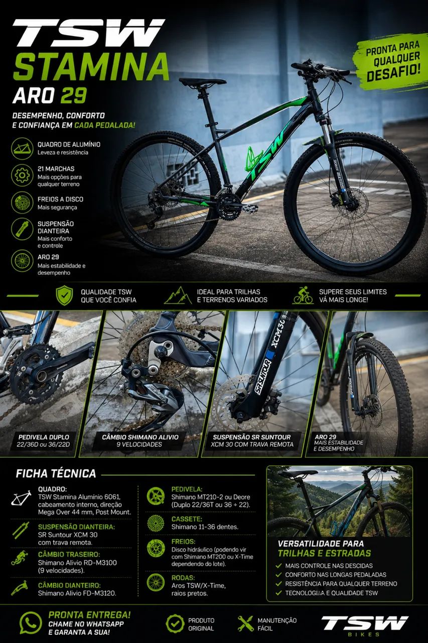 Bicicleta TSW Aro 29 Stamina